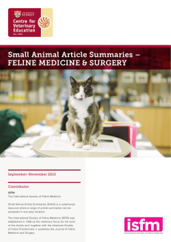 September-November 2013 - Centre for Veterinary Education