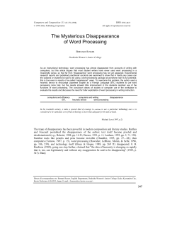 The Mysterious Disappearance of Word Processing