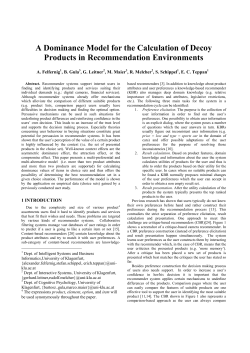 A Dominance Model for the Calculation of Decoy Products