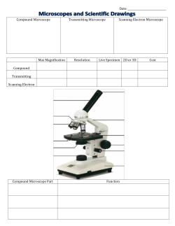 Date: Compound Microscope Transmitting Microscope Scanning
