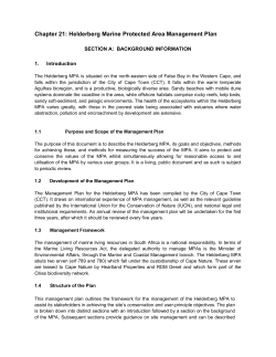 Chapter 21: Helderberg Marine Protected Area Management Plan