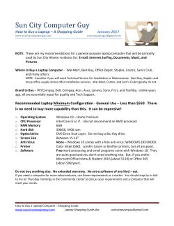 Laptop Buying Guide - Sun City Computer Guy Home Page