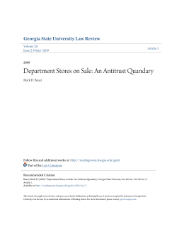 Department Stores on Sale: An Antitrust Quandary