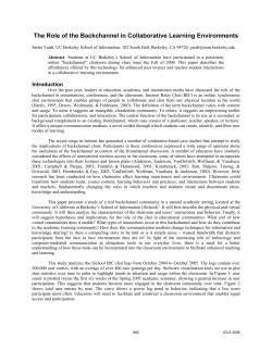 The Role of the Backchannel in Collaborative Learning Environments