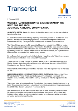 Transcript - Master Builders WA