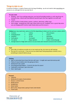 Things to take to uni