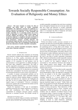 Towards Socially Responsible Consumption