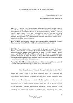 INTERMEDIALITY IN ELIZABETH BISHOP&acute;S POETRY Solange