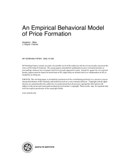 An empirical behavioral model of price formation
