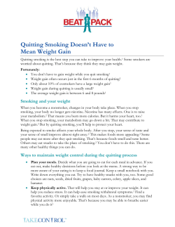 Quitting Smoking Doesn`t Have to Mean Weight Gain