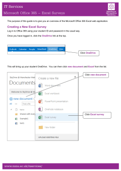 Microsoft Office 365 &ndash; Excel Surveys