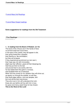 Funeral Mass 1st Readings