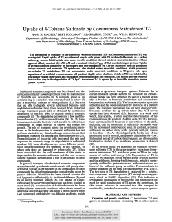 Uptake of 4-toluene sulfonate by Comamonas