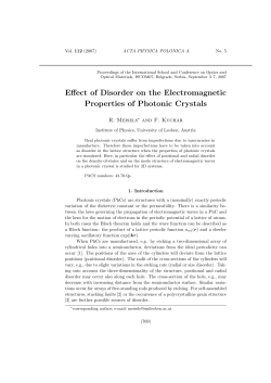 Effect of Disorder on the Electromagnetic Properties of Photonic