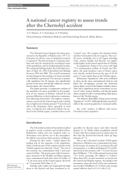 National cancer registry to assess trends after the Chernobyl accident