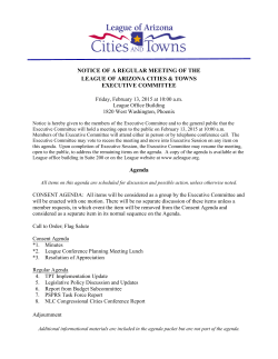 February 13, 2015 - Agenda - League of Arizona Cities and Towns