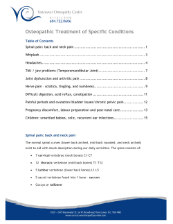 Osteopathic Treatment of Specific Conditions