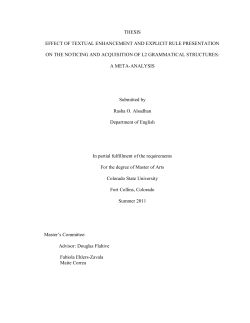 thesis effect of textual enhancement and explicit rule presentation on