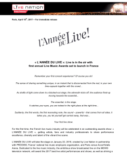 L`ANN&Eacute;E DU LIVE &raquo;: Live is in the air with first annual Live