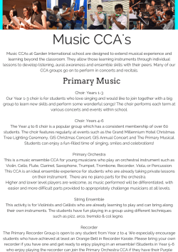 Music CCA`s - Garden International School