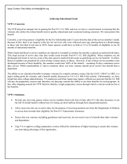 Achieving Educational Goals VFW`s Concerns: The VFW played an