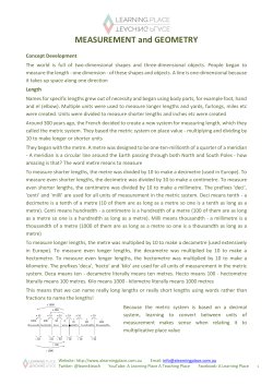MEASUREMENT and GEOMETRY