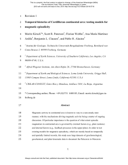 Revision 1 Temporal histories of Cordilleran continental arcs: testing