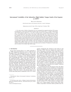 Interannual Variability of the Subsurface High Salinity Tongue South