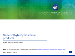 Generic/hybrid/biosimilar products