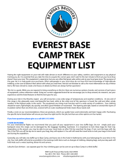 Gear List - EVEREST BASE CAMP TREK