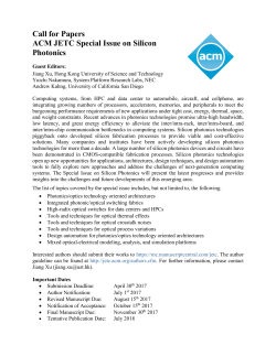 Special Issue on Silicon Photonics