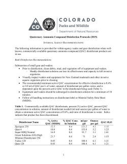 Quaternary Ammonia Compound Disinfection Protocols 2015