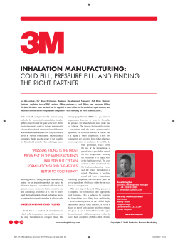 inhalation manufacturing: cold fill, pressure