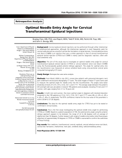 Optimal Needle Entry Angle for Cervical Transforaminal Epidural