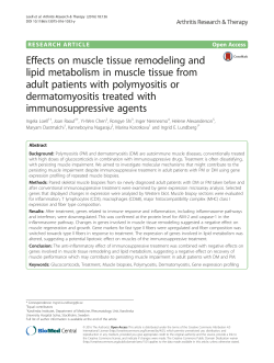 Effects on muscle tissue remodeling and lipid metabolism in muscle
