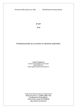 entrepreneurship as a process of collective exploration