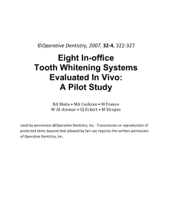 Eight In-office Tooth Whitening Systems