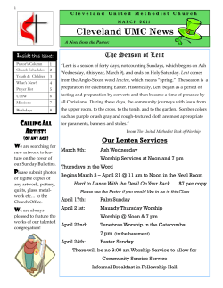 Cleveland UMC News - Cleveland United Methodist Church
