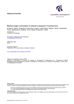 Aalborg Universitet Maximal oxygen consumption is reduced in