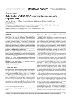 Optimization of cDNA-AFLP experiments using