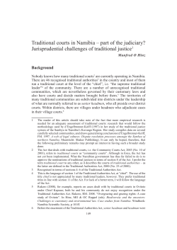 Traditional courts in Namibia &ndash; part of the judiciary?