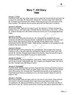 Mary T. Hill Diary, 1886 - Minnesota Historical Society