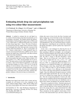 Estimating drizzle drop size and precipitation rate using two
