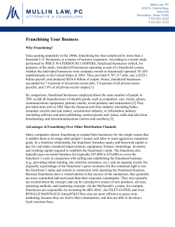 Franchising Your Business