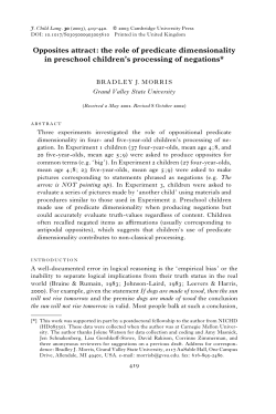 Opposites attract: the role of predicate dimensionality in preschool