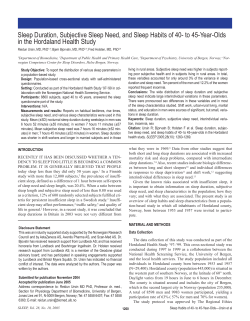 Sleep Duration, Subjective Sleep Need, and Sleep Habits of 40