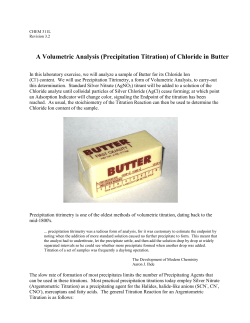 A Volumetric Analysis (Precipitation Titration)