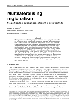 Multilateralising regionalism
