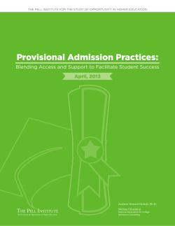 Provisional admission practices: Blending access