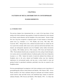 CHAPTER 6 PATTERNS OF METAL DISTRIBUTION IN